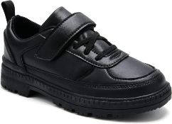 RRP £32.99 UZB Boys School Shoes Hook and Loop Kids Trainers Non-Slip Leather Classic Causal Shoes