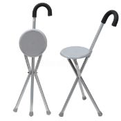 RRP £29.99 ADS Medi Care Multi-Function Aluminium Walking Stick with Chair Folding Seat Walking Cane