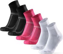 RRP £50, Set of 2 x DANISH ENDURANCE Cushioned Running Socks for Long Distances, Quarter Length,