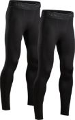 RRP £34.99 DANISH ENDURANCE Compression Tights, Running, Gym & Workout, Quick Dry, for Men, 2-