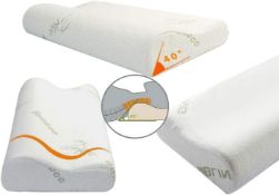 RRP £50 Set of 2 x Ecosafeter 2024 New Upgrade Memory Foam Pillow- Cervical Orthopedic Deep Sleep