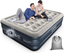 RRP £99 iDOO King Air Bed, Inflatable Mattress with Built-in Electric Pump, Double Queen Size 3 Mins