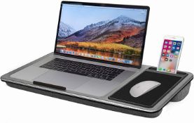 RRP £25.99 SEFFO Lap Desk Laptop Stand Portable Tray With Cushion, Built In Mouse Pad And Phone
