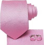 Approx RRP £200, Collection (29 Pieces) of Hi-Tie, Ties for Men Unique Stripe Necktie Handkerchief
