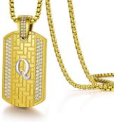 RRP £39.99 LOUISA SECRET Men's Necklaces Initial Letter Name Gold Plated Pendant Necklace