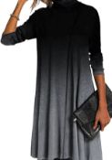 RRP £756 Large Collection 42 x CoolCrafts Women Loose Fit Casual Dress Half High Collar Long