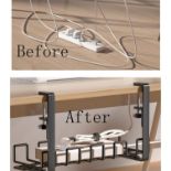 RRP £70 Set of 6 x AMSAMOTION Wire Management Under Desk Cable Management Tray No Drill, Cable