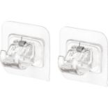 RRP £80 Set of 20 x 2-Pack Transparent Yesmin Self Adhesive Curtain Rod Brackets, Traceless