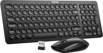 RRP £29.99 TECKNET Wireless Keyboard and Mouse Set, 2.4G Wireless Keyboard Ergonomic Design Silent