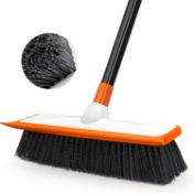 JEHONN Floor Scrubbing Brush 138CM Telescopic Long Handle Garden Patio Deck Cleaning Brush Stiff