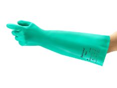 RRP £40 Set of 5 x Ansell AlphaTec 37-185 Chemical-Resistant Nitrile Gloves, Liquid and Splash