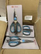 Set of 11 x Asdirne Kitchen Scissors with Sharp Stainless Steel Blades and Soft Handles, Ideal for