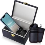 RRP £140 Set of 7 x Samfolk Faraday Box and Pouch 2 Pack, Keyless Entry Car Key Safe Protector,