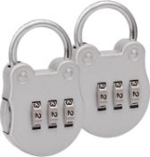 RRP £40 Set of 10 x 2-Pack Eagle 3-Digit Combination Padlock, Luggage Lock, Resettable Code Lock,