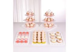 RRP £90, Collection of Cake Stands Cupcake Display Stands, 6 Pieces