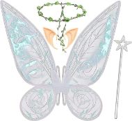 RRP £100 Set of 10 x Fairy Wings Dress Up Sparkling Sheer Wings Butterfly Fairy Halloween Costume