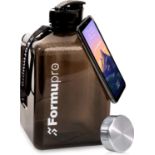 RRP £38 Set of 2 x Formupro -2.7 Litres Motivational Water Bottle with Magnetic Phone Holder,