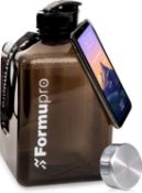 RRP £38 Set of 2 x Formupro -2.7 Litres Motivational Water Bottle with Magnetic Phone Holder,