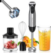 RRP £34.99 Bonsenkitchen Stainless Steel Hand Blender, 4-in-1 Stick Blender 1000W, 20 Speed