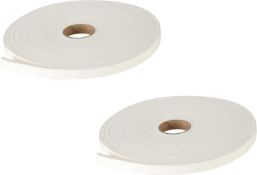 RRP £60 Set of 12 x Invero Pack of 2 Self Adhesive Foam Weatherstrip Draught Excluder Tape - Ideal