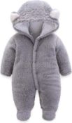 RRP £140 Set of 7 x Voopptaw Warm Baby Winter Jumpsuit Fleece Romper Suits Cute Thick Bear