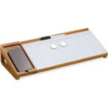 RRP £24.99 Navaris Wood and Glass Desktop Dry Erase Board - Whiteboard Desk Planner with Magnetic
