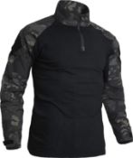 RRP £26.99 FICUHGOC Men's Military Tactical Long Sleeve Shirt Outdoor Camo Combat T-Shirt with