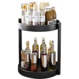 RRP £22.99 Rotating Storage Rack Spice Rack 2 Tier for Cupboard Lazy Susan Turntable Condiment