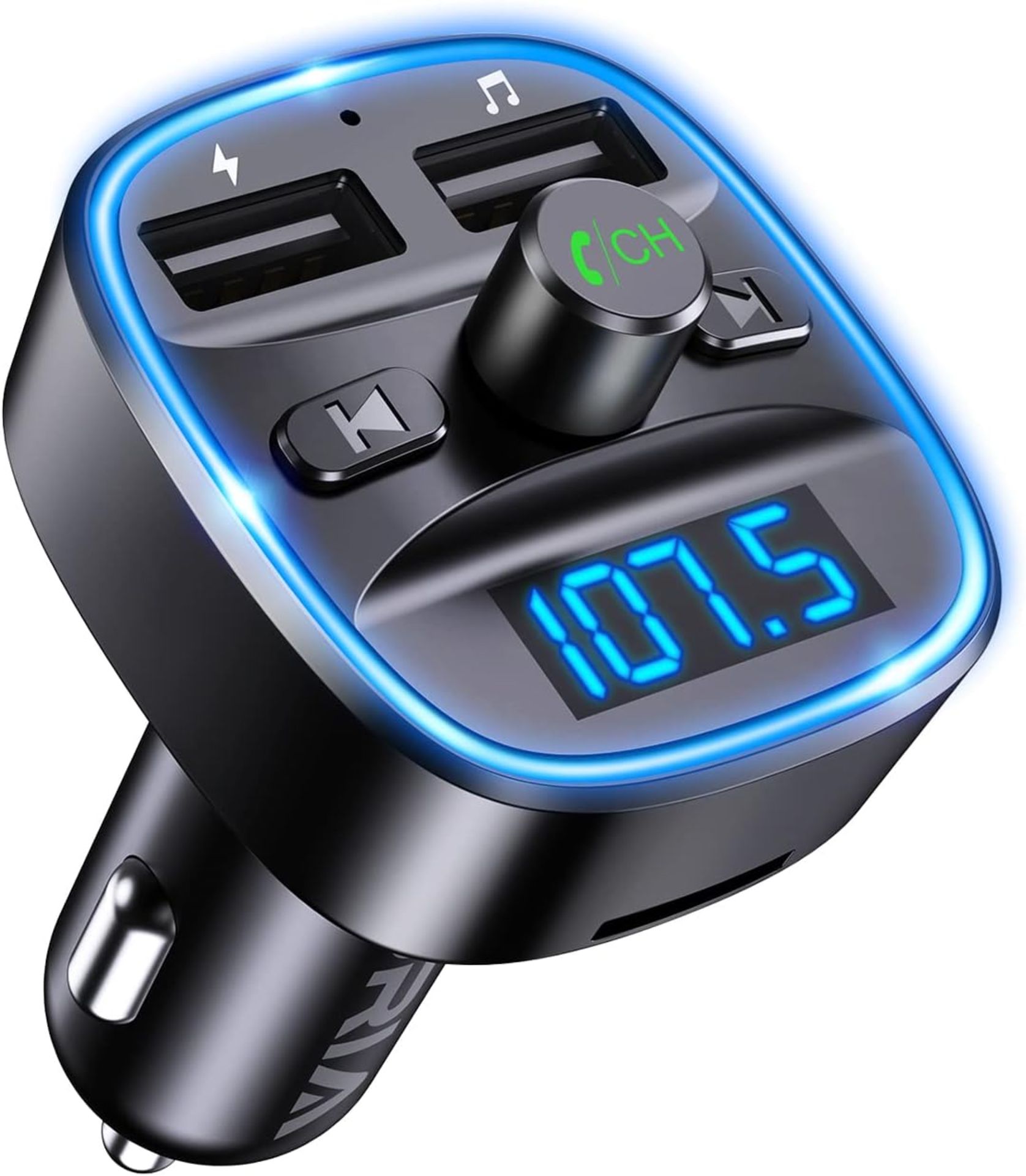 RRP £45 Set of 3 x ORIA Bluetooth FM Transmitter for Car, [Upgraded] Wireless in-Car Radio Adapter