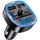 RRP £45 Set of 3 x ORIA Bluetooth FM Transmitter for Car, [Upgraded] Wireless in-Car Radio Adapter
