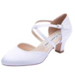 RRP £49.99 Elegantpark HC1921 Wedding Shoes for Bride Low Heel Women Bridal Shoes Closed Toe Cross