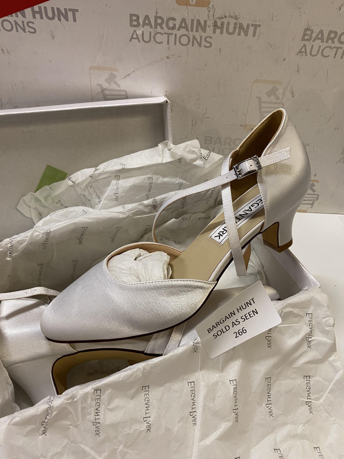 RRP £49.99 Elegantpark HC1921 Wedding Shoes for Bride Low Heel Women Bridal Shoes Closed Toe Cross - Image 2 of 2