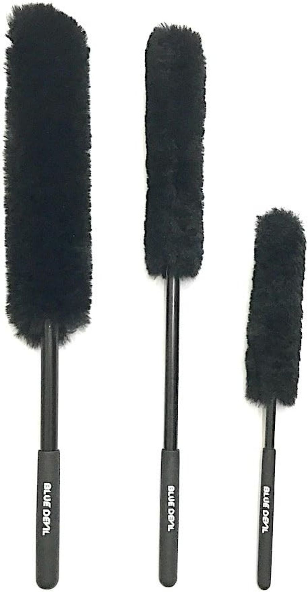 RRP £19.99 DUMI Wheel Cleaning Brush Kit - 100% Lambswool Dusters for Car Rims with Rubber Grip -