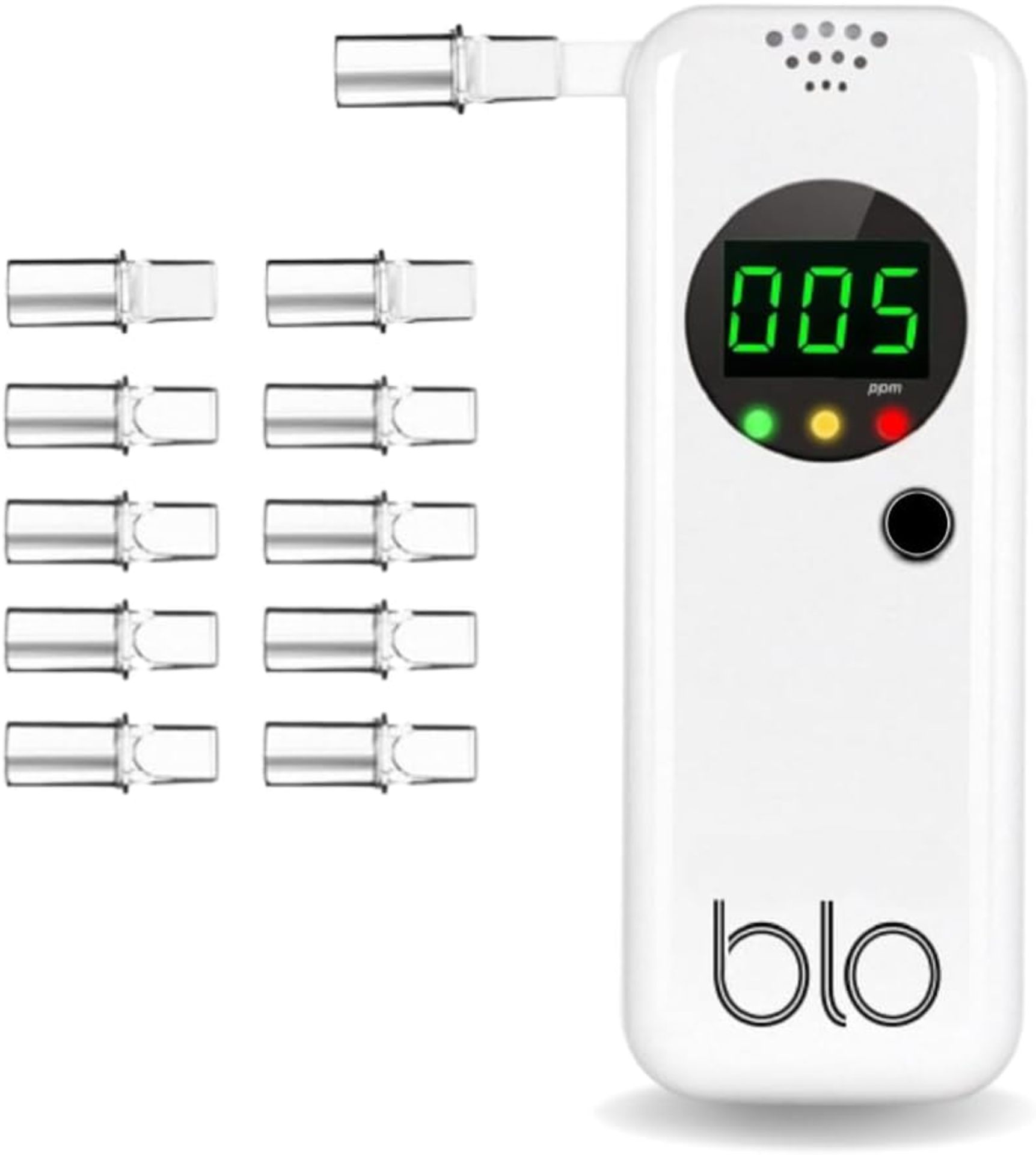 RRP £29.99 BLO Portable Breathalyser UK with Mouthpiece - Breath Alcohol Tester with Digital LCD