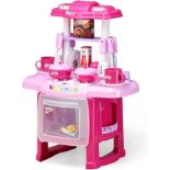 EVERGD Kitchen Cooking Play Set Cookware Playset Role Playing Toy Game with Light and Sound Features