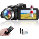 RRP £59.99 Camcorder Video Camera 2.7K 42MP 18X Digital Zoom Camera Recorder 3.0 Inch LCD Screen