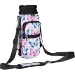 RRP £20 Set of 2 x KEMIMOTO Water Bottle Carrier Holder Bag, Portable Bottle Sling Bag with