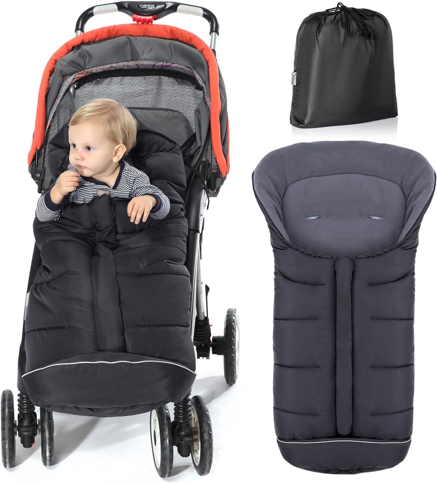 RRP £60 Set of 2 x Orzbow Universal Footmuff for Pushchair, Winter Cosy Toes for Pram Liner,
