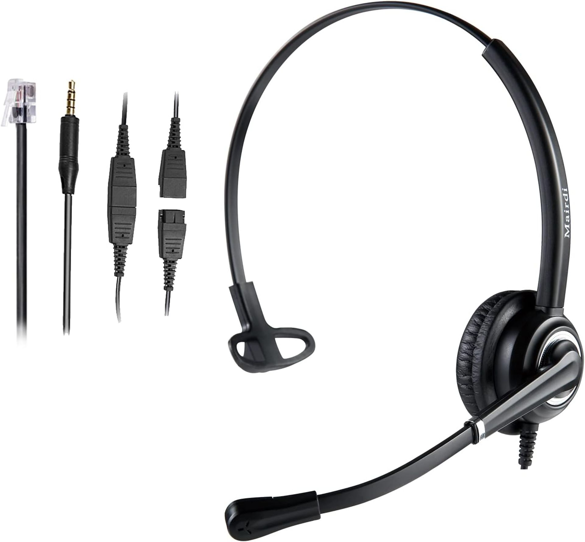 RRP £150 Set of 5 x MAIRDI Telephone Headset with RJ9 Jack & 3.5mm Connector for Landline