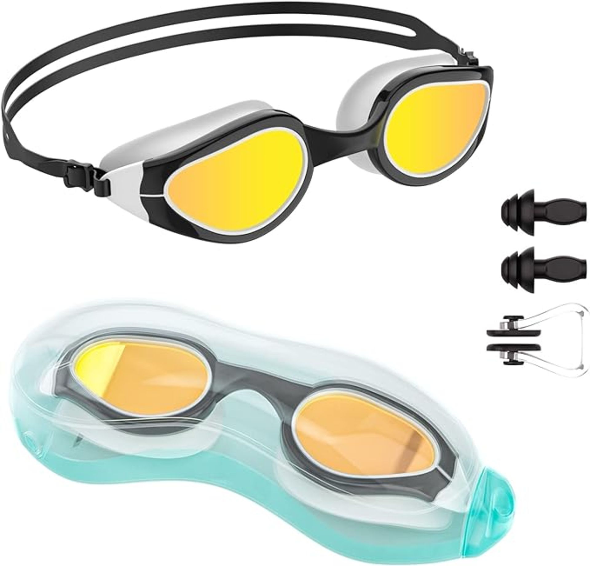 RRP £20 Set of 2 x Tuocal Swimming Goggles, Anti Fog No Leaking UV Protection Waterproof Swimming