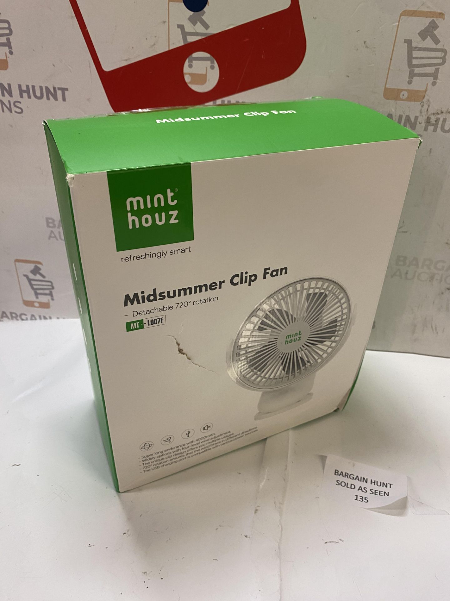 RRP £32.99 Minthouz Clip on Fan, 4000mAh Portable Fan Rechargeable Battery Operated Fan,Upgraded - Image 2 of 2