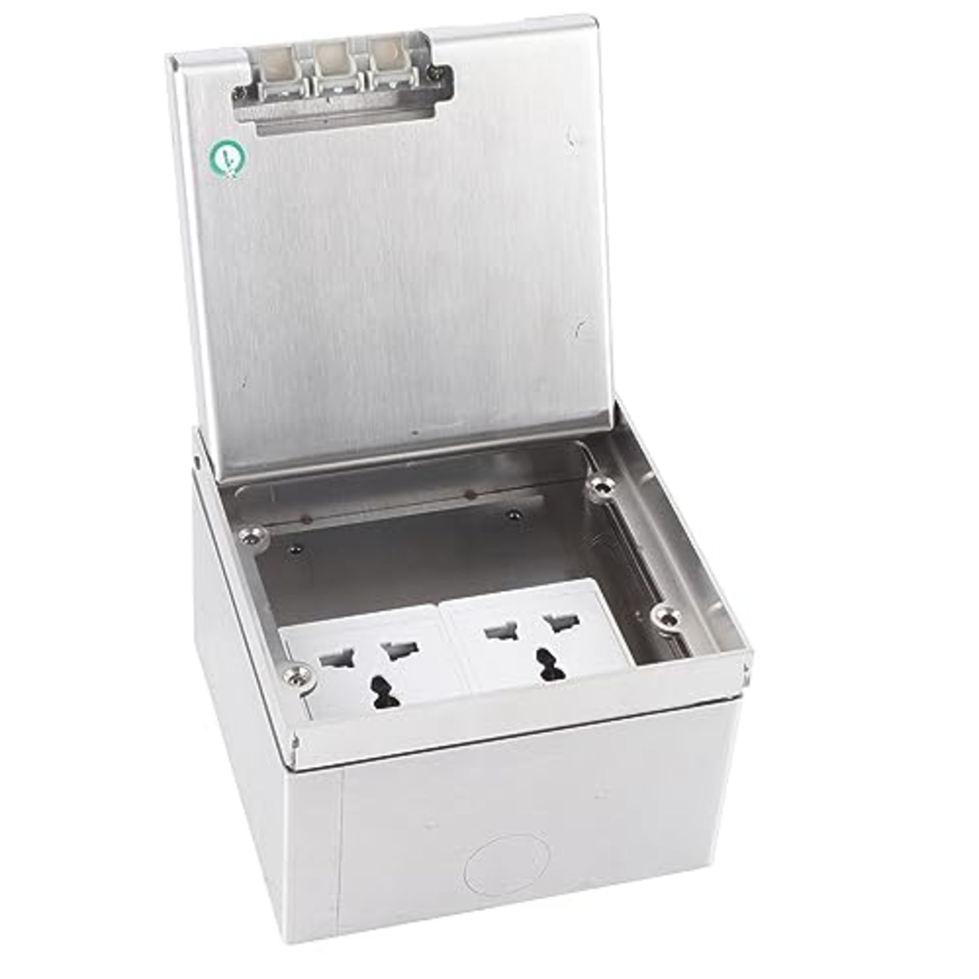 RRP £39.99 Embedded Socket Box, Embedded Power Socket, Stainless Steel Waterproof Dual Outlets