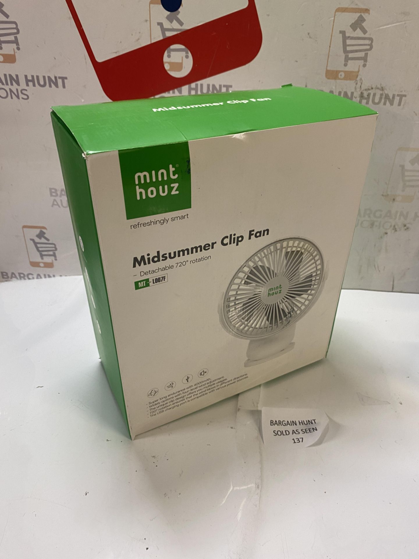 RRP £32.99 Minthouz Clip on Fan, 4000mAh Portable Fan Rechargeable Battery Operated Fan,Upgraded - Image 2 of 2