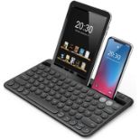 RRP £25.99 Seenda Bluetooth Keyboard with Tablet/Phone Holder, Dual Bluetooth Connections, Small