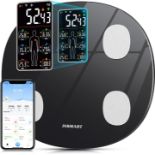 RRP £34.99 INSMART Updated Weighing Scale, Bluetooth Digital Smart Scale with Heart Rate, Heart