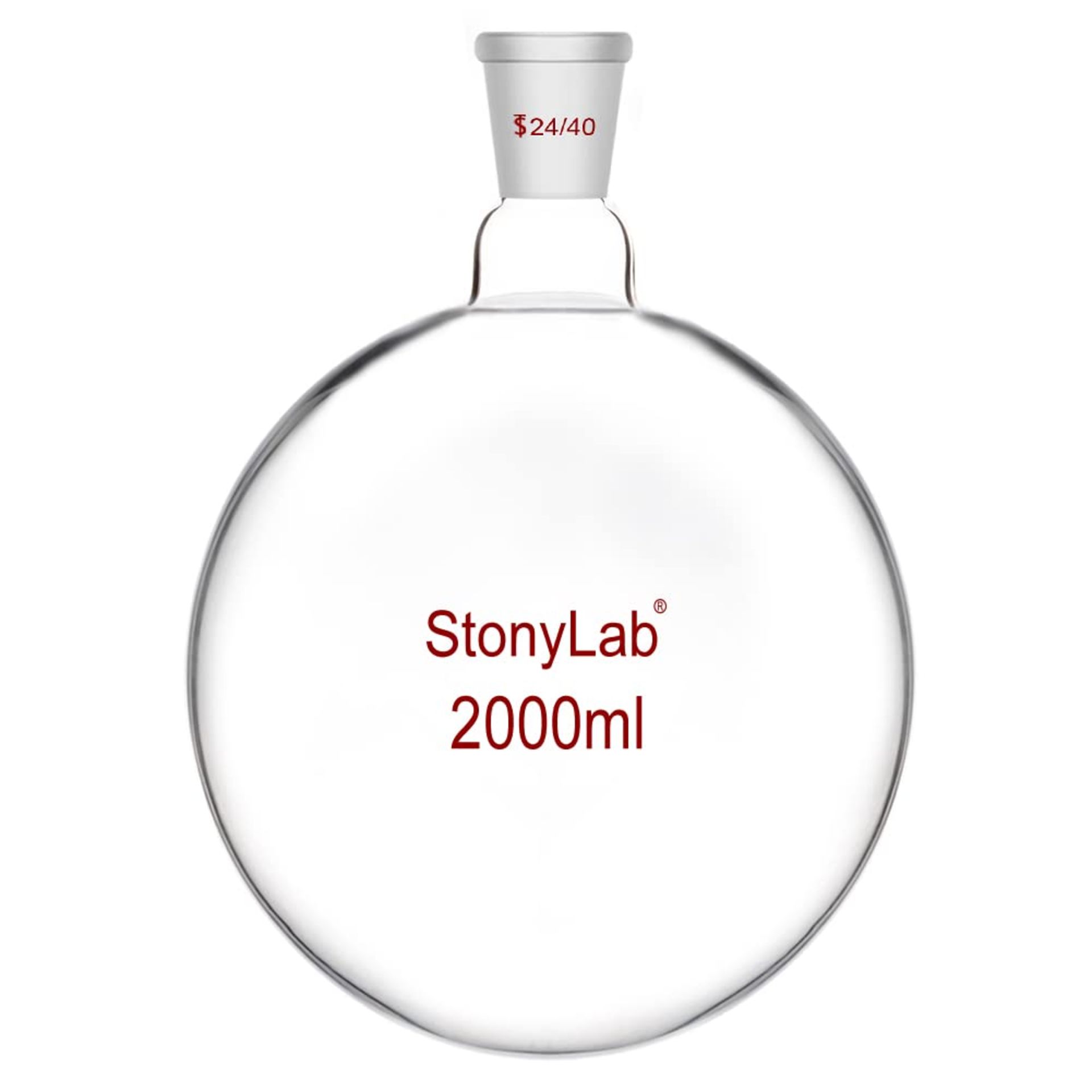 RRP £68.99 stonylab Glass 50 ml Short Neck Round Bottom Flask, Borosilicate Glass Single Neck