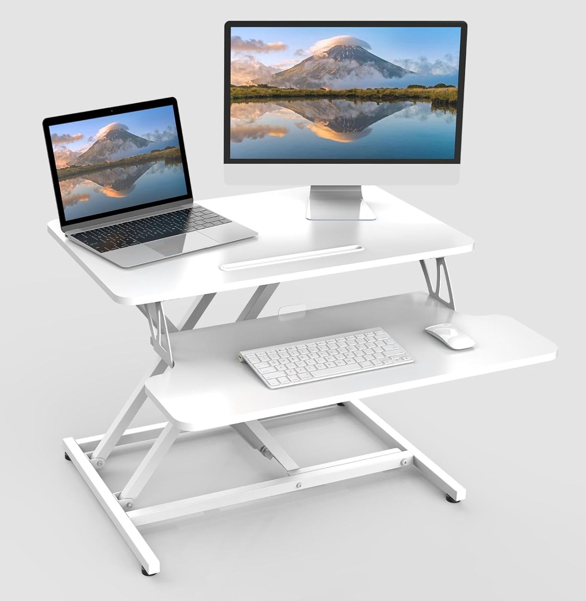 RRP £69.99 ERGOMAKER Standing Desk Converter, 26"/64cm Wide Height Adjustable Quick Sit to Stand