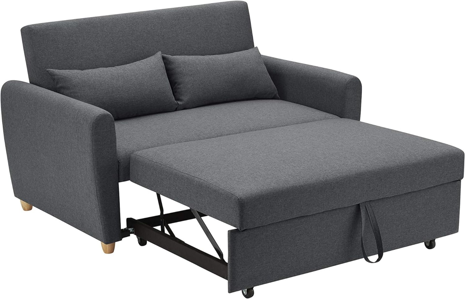 RRP £395 Bravich Pull Out Two Seater Double Sofa Bed - Grey. Modern Contemporary Space Saving Bed, - Image 2 of 5