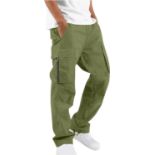 RRP £225 Set of 15 x Mens Trousers Cotton Cargo Trousers Work Jogger Elastic Waist Drawstring