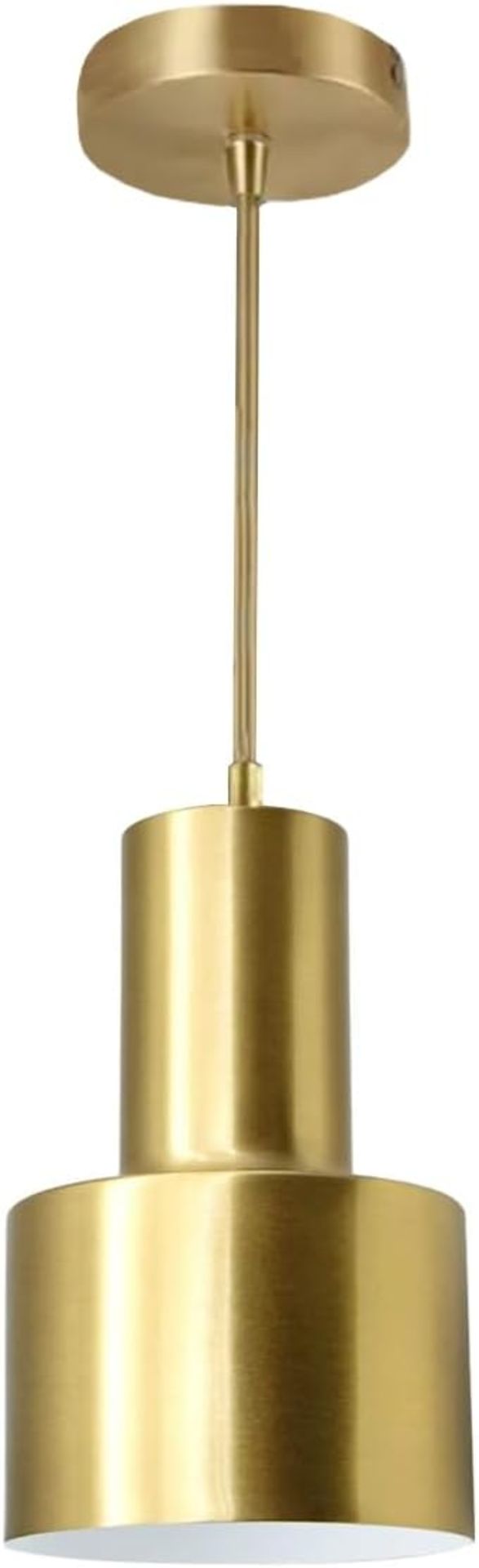 RRP £60 Set of 4 x Brass Small Hanging Light, Gold Cast Iron Lampshade Ceiling Pendant Light Hanging